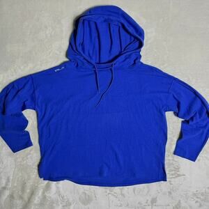 RLX Ralph Lauren Performance Hoodie Men's M Blue Stretch Long Sleeve Cowl Neck